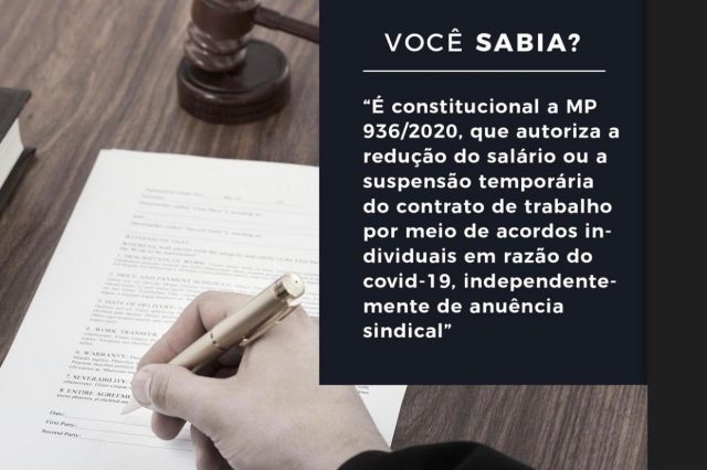 COVID-19, MP 936/2020, redução salarial e suspensão de contratos de trabalho